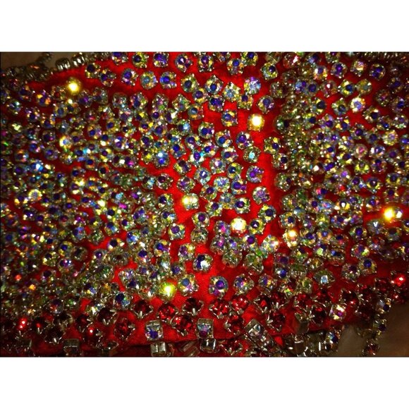 Couture Swarovski Crystals Runway Fringes Cocktail Prom Party Pageant Dress Gown - Picture 2 of 15